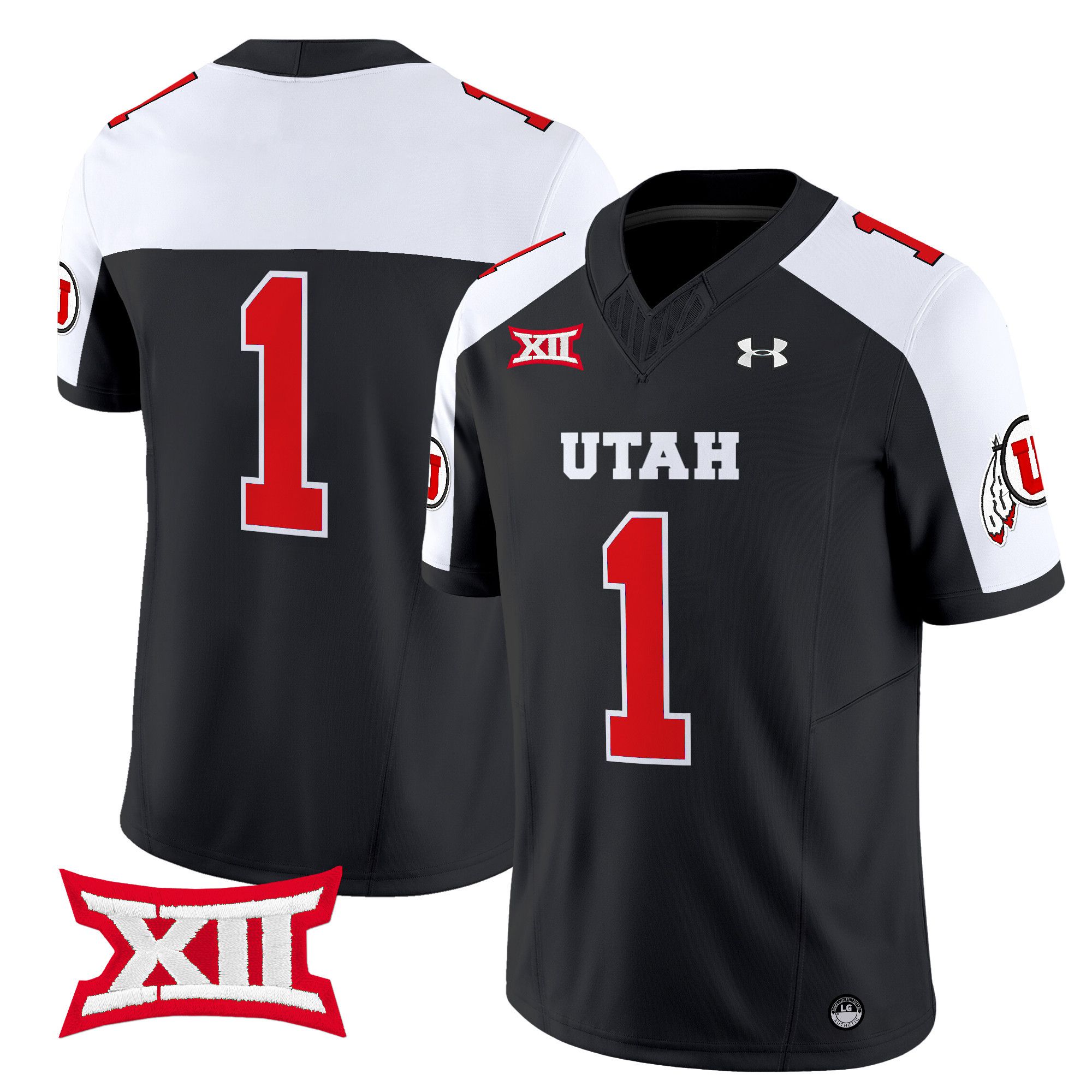 Men Utah Utes #1 No Name Black 2024 Vapor Limited NCAA Jersey style 1->more ncaa teams->NCAA Jersey